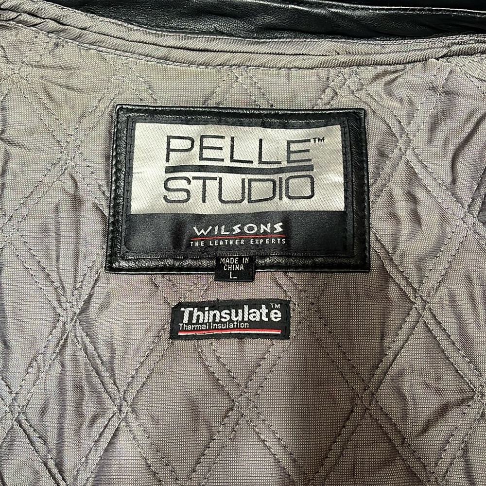 Black leather jacket size large